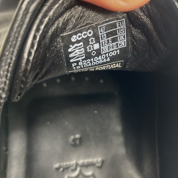 ECCO Men's Helsinki 2 Plain Toe Lace Up Oxfords Shoes Size 47 black EC - Picture 9 of 9